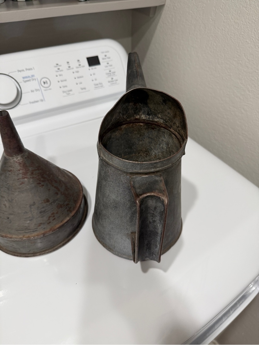 Vintage Midland Galvanized Oil Can and Funnel-Farmhouse Rustic Decor - Picture 12 of 16